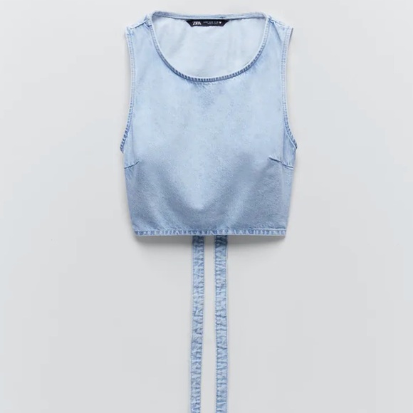 Zara denim cut out top trf - Picture 3 of 5